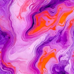 a vibrant abstract pattern with swirling, fluid lines in shades of purple, orange, and pink, creating a dynamic and visually captivating design