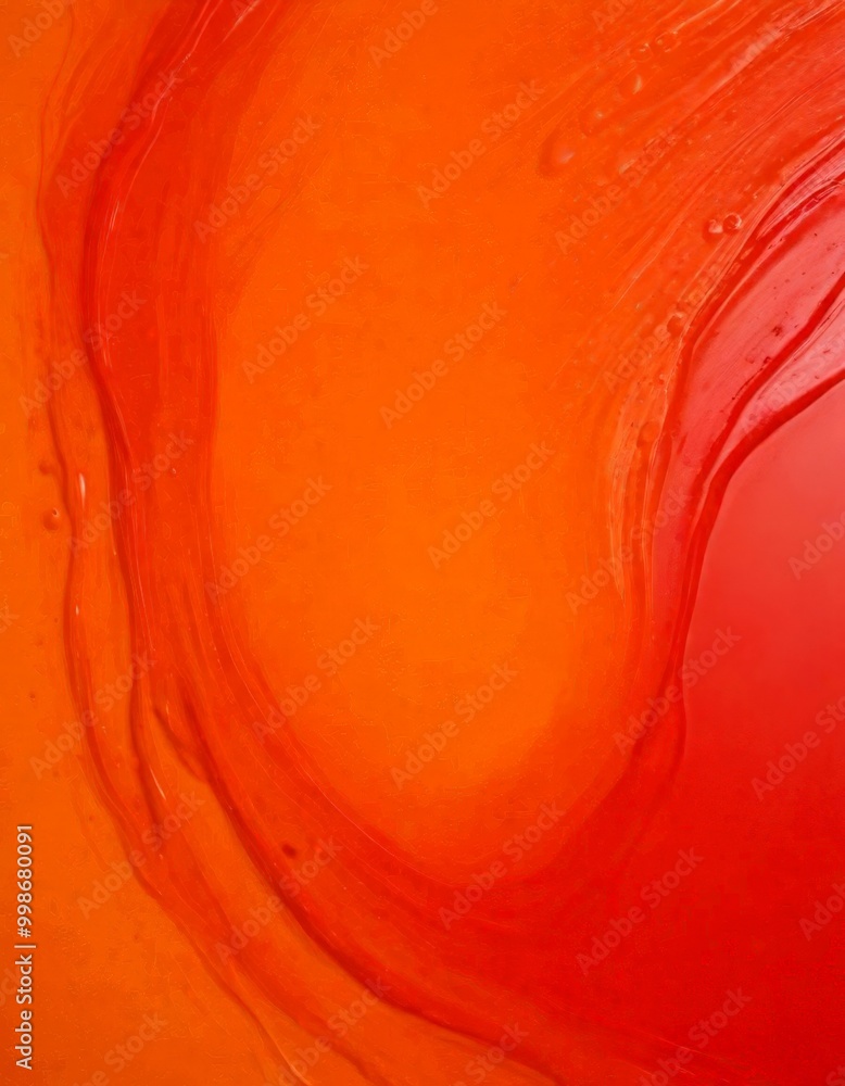 Poster a close-up view vibrant abstract painting, featuring a gradient of orange and red hues the painting 