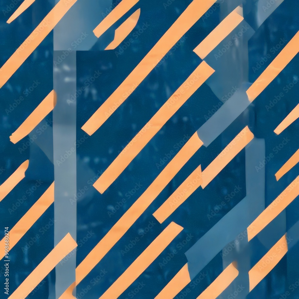 Aufkleber a pattern of diagonal lines in varying shades of blue and orange, creating a visually striking abstract design
