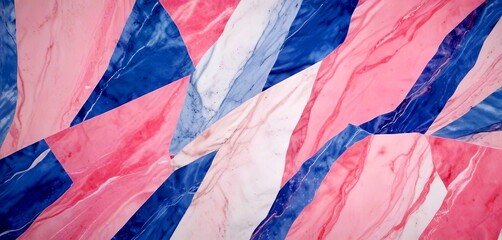Fototapeta premium a close-up view marble-like surface with a vibrant abstract pattern composed of intersecting lines and curves in shades of pink, blue, and white