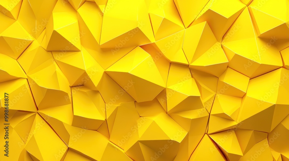 Sticker abstract yellow geometric background with a 3d effect.