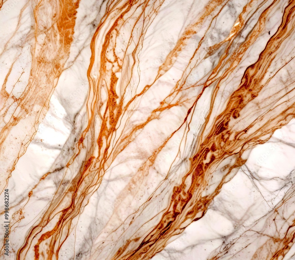 Poster a close-up view marble surface with a striking pattern of light and dark brown marble veins