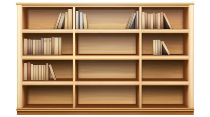 A book shelf isolated on transparent PNG.