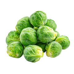 Fresh Brussels sprouts stacked in a vibrant display