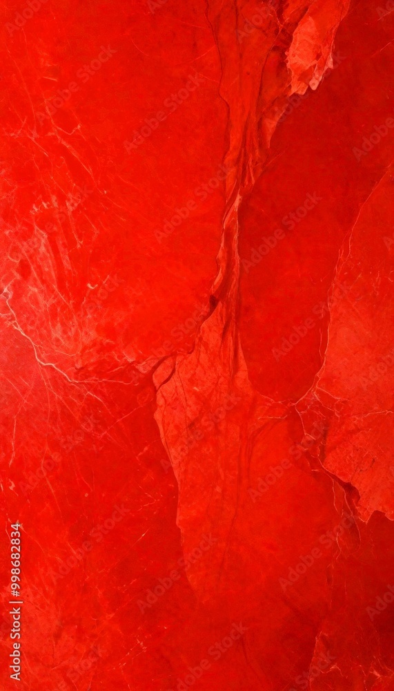 Poster a close-up view red marble surface with a textured and cracked appearance, creating a sense of depth and movement