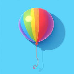 Colorful Rainbow Balloon on a Bright Background
