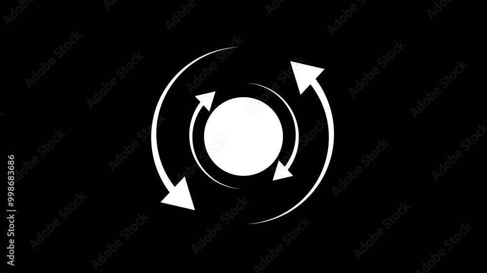 Poster circle arrow icon refresh and reload animated. circle animated hand drawn arrow. 4k video