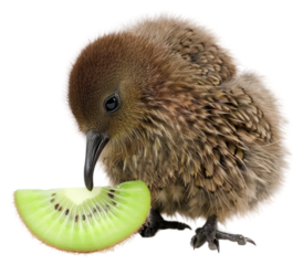 PNG Cute kiwi bird eating fruit