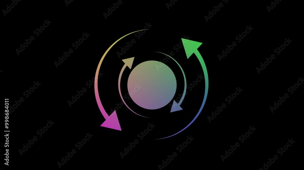 Poster circle arrow icon refresh and reload animated. circle animated hand drawn arrow. 4k video