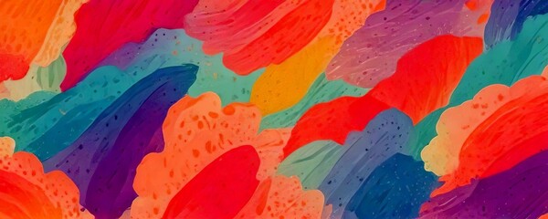 a vibrant abstract pattern composed of overlapping brushstrokes in pastel colors, including pink, blue, green, and yellow, creating a dynamic and visually appealing composition