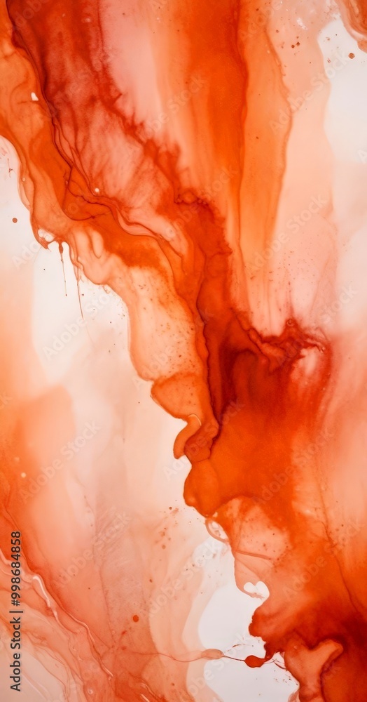 Poster Abstract art featuring a vibrant blend of orange and red hues, with splashes of white and black, creating a dynamic and captivating visual experience