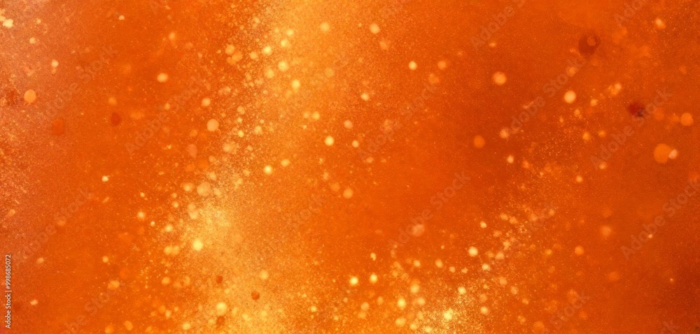 Fototapete a close-up view textured orange surface with small white dots scattered across it, creating a sense of movement and depth