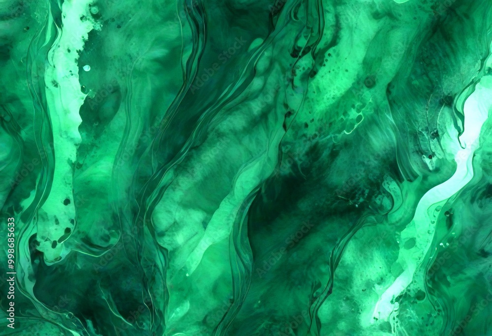 Aufkleber a close-up view marble-like surface with a swirling pattern of green and black hues, resembling the 