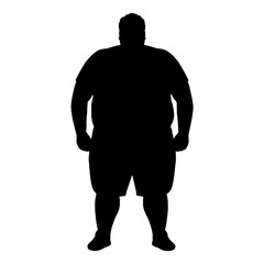 Overweight Man silhouette vector illustration