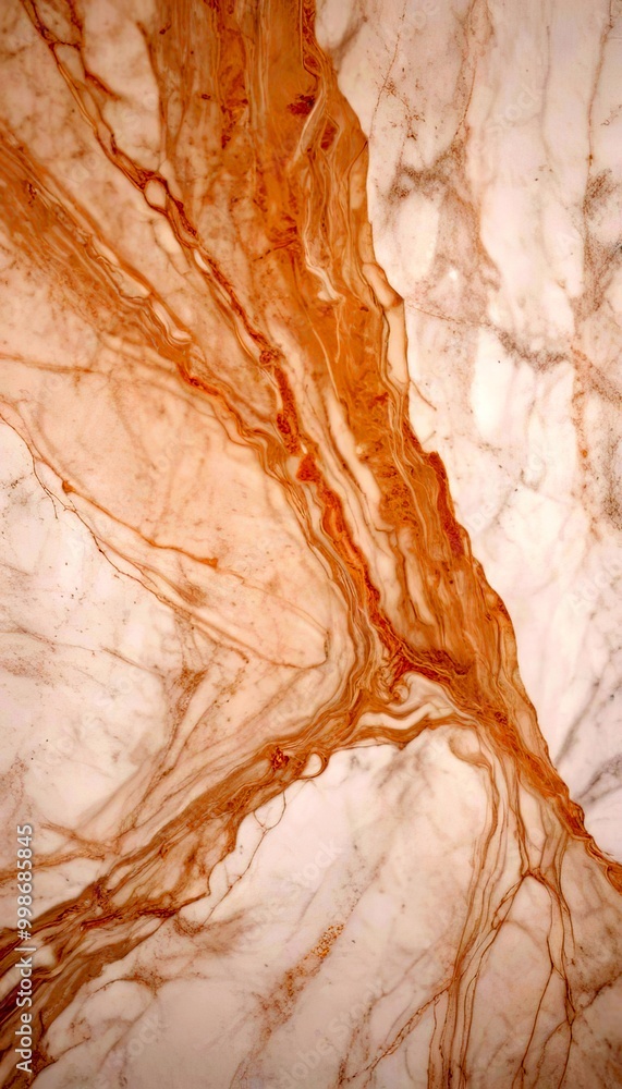 Aufkleber a close-up view marble surface with a swirling pattern of light and dark brown hues, creating a sens