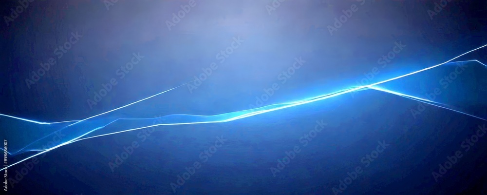 Poster a dark background with a single, bright blue line that appears to be a lightning bolt, creating a sense of movement and energy