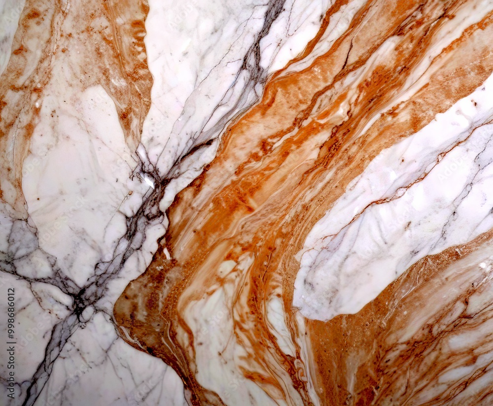 Poster a close-up view marble surface with a swirling pattern of light and dark brown hues, creating a sense of movement and texture