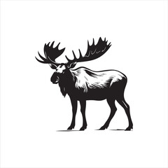 deer silhouette vector illustration, 
