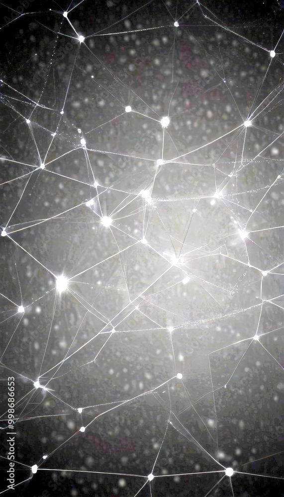 Aufkleber a dark, abstract background with numerous interconnected lines and dots, creating a sense of depth and complexity The precise arrangement of the dots and