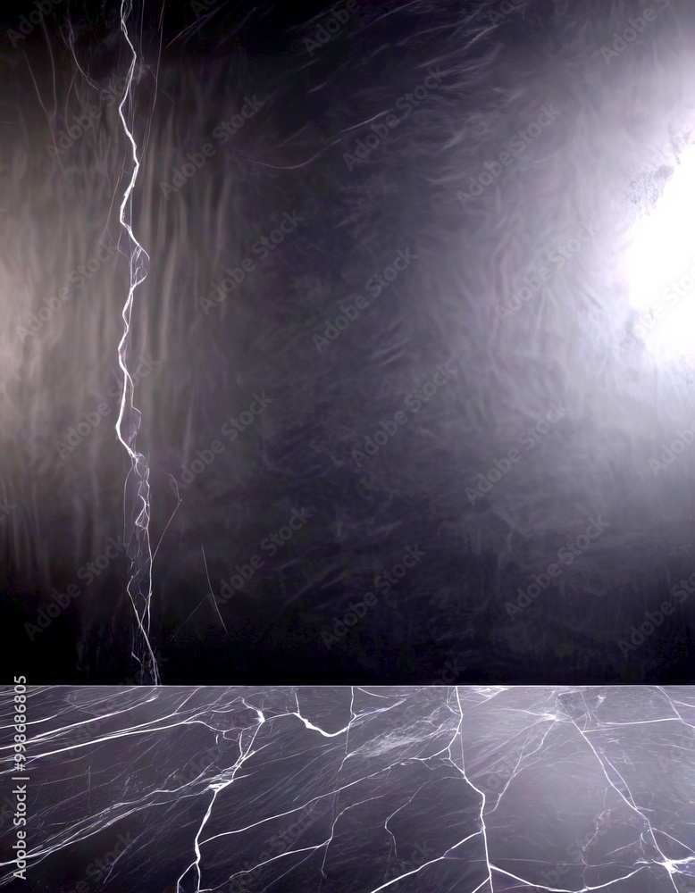 Poster a dark, textured surface with a crack running vertically down the left side, and a white line runnin