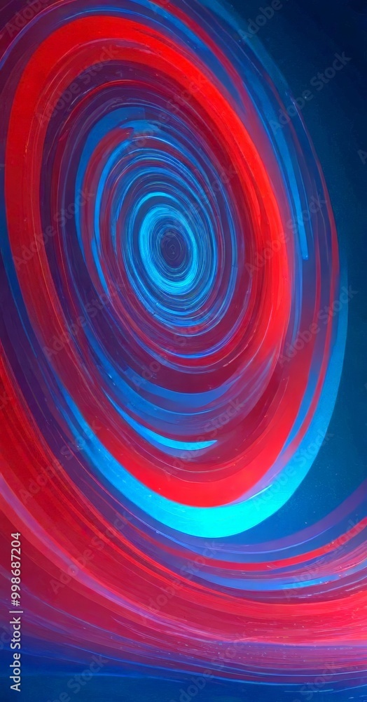 Aufkleber a spiral pattern with alternating red and blue concentric circles, creating a mesmerizing visual effect