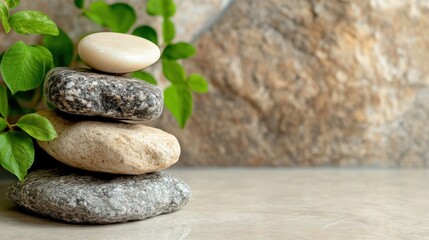 Spa aesthetic minimalism with neutral background for relaxation poster