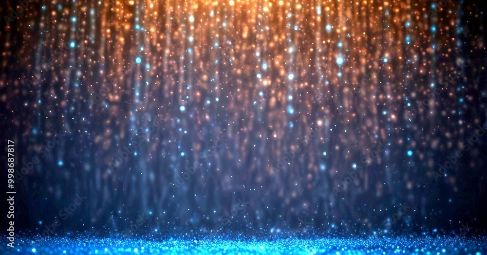 Leinwandbilder a dark background with a gradient of blue and orange lights, creating a sense of depth and movement 