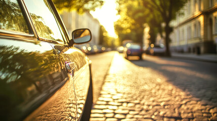 Travelers embark on a memorable European road trip, immersing themselves in the beauty of vibrant streets, historic landmarks, and local flavors in warm sunlight