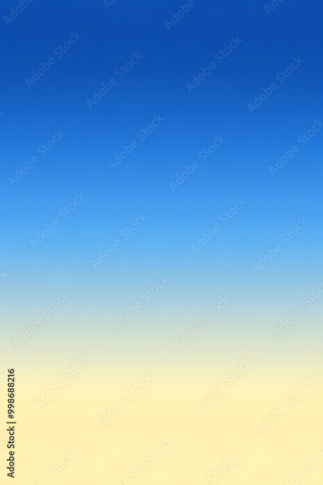 Poster a striking backdrop showcasing a smooth blend of blue and yellow, merging beautifully to create a vi