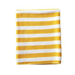 Yellow and White Striped Beach Towel