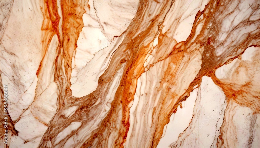 Poster a close-up view marble surface with a marbled pattern of light and dark brown hues