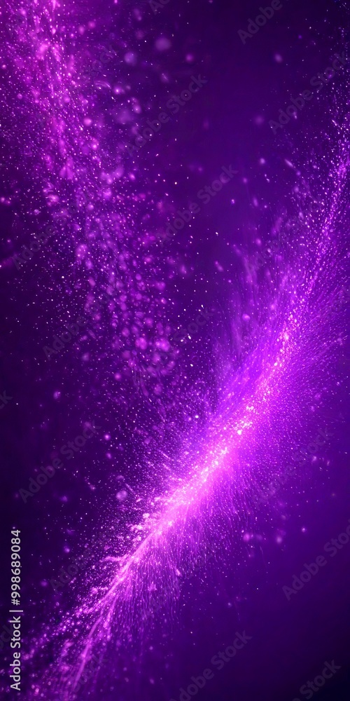 Aufkleber a purple and black abstract background with a dynamic, swirling pattern of particles and lines, creating a sense of movement and energy