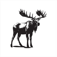 deer silhouette vector illustration, 