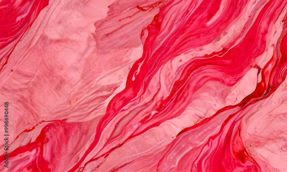 Poster a marble-like pattern with pink and white swirls and lines, creating a visually appealing abstract d