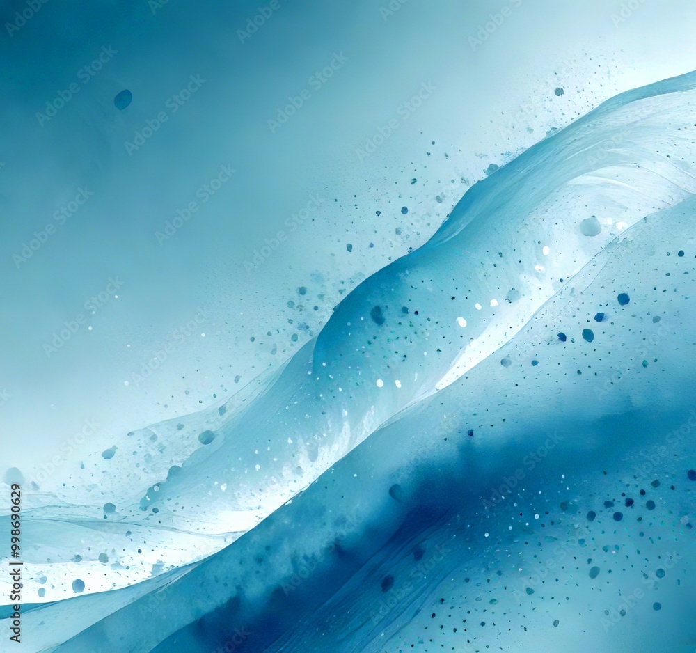 Poster a serene, abstract representation of water, with a gradient of blue hues transitioning from light to