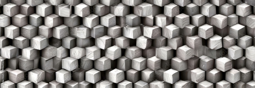 Leinwandbilder a repeating pattern of gray cubes arranged in a grid-like fashion, creating a visually striking and 