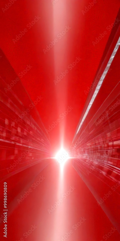 Aufkleber a red tunnel with a bright light at the end, creating a sense of depth and perspective