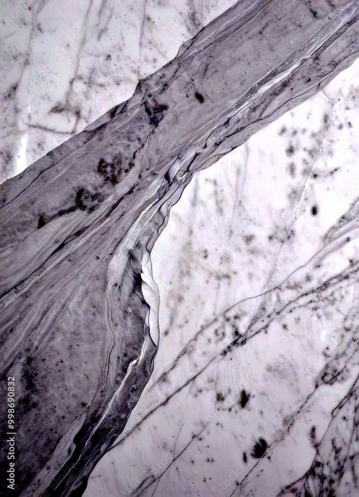 Aufkleber a close-up view marble surface with a distinctive zigzag pattern, featuring a blend of white and gray hues