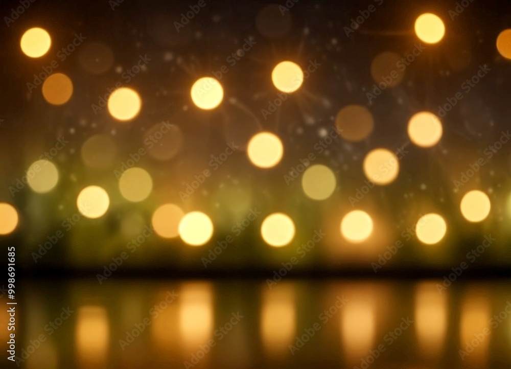 Poster a blurred background with a pattern of glowing, circular lights in various shades of yellow and oran
