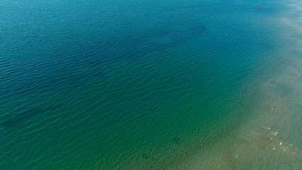 Aerial view of the clear waters of the Mediterranean Sea.
