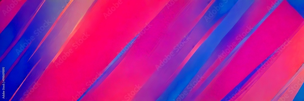 Poster a gradient background with diagonal lines in pink, blue, and purple, creating a visually striking and abstract pattern