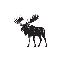 deer silhouette vector illustration, 