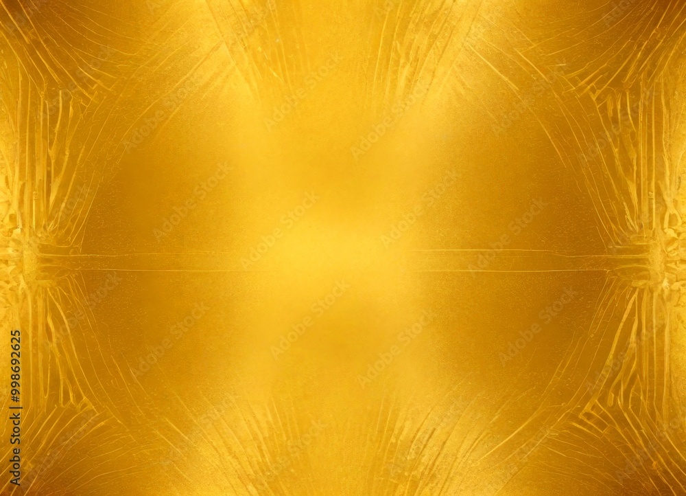 Aufkleber a golden, textured surface with a symmetrical pattern of intersecting lines and curves, creating a visually striking and harmonious composition