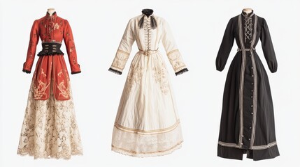 Eclectic dutch women's clothing: creative elegance in traditional dresses for fashion prints