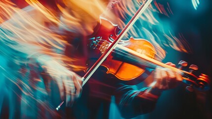 Fototapeta premium Motion blurred violonist abstract