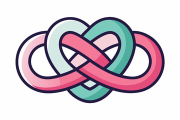 Naklejka premium :valentine eternal love knot- color vector