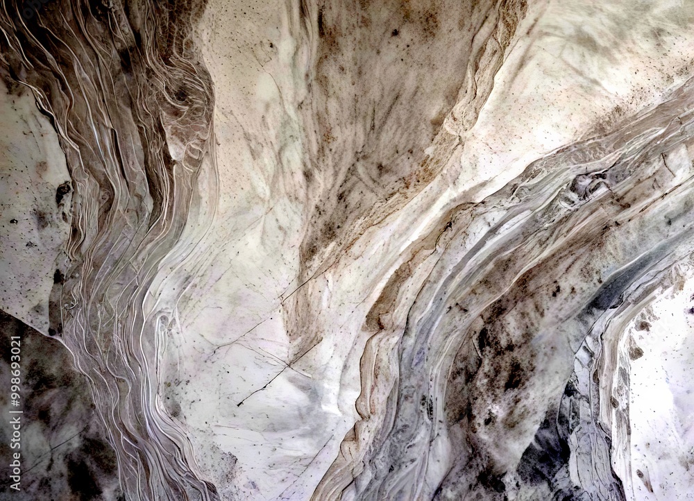 Poster a close-up view marble surface with a textured, swirling pattern of gray and white marble