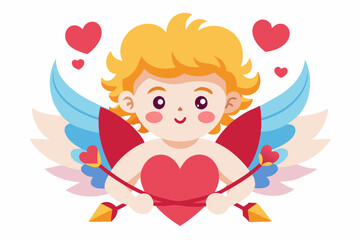 valentine heartfelt cupid color vector 