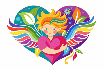  valentine heartfelt cupid color vector 