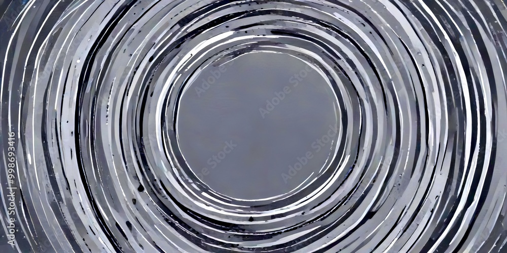 Aufkleber a circular pattern with a central gray circle and concentric gray lines radiating outwards, creating a sense of depth and movement